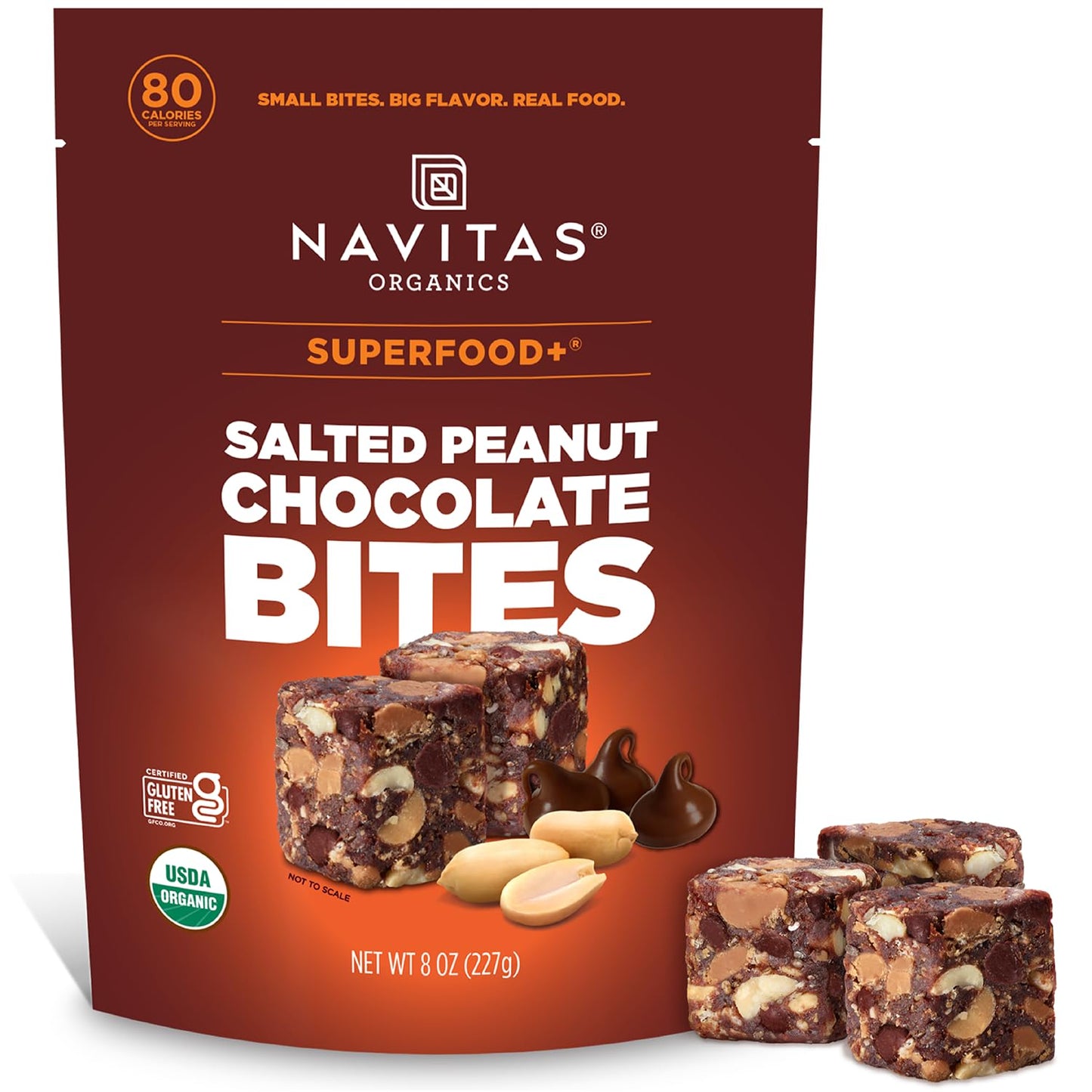 Navitas Organics Chocolate Brownie Superfood+ BITES – Power Snacks – All Natural Plant Based – Clean Energy & Nutrition – USDA Organic, Non GMO, Gluten Free, Kosher, Vegan (8oz. Bag 11 Servings)
