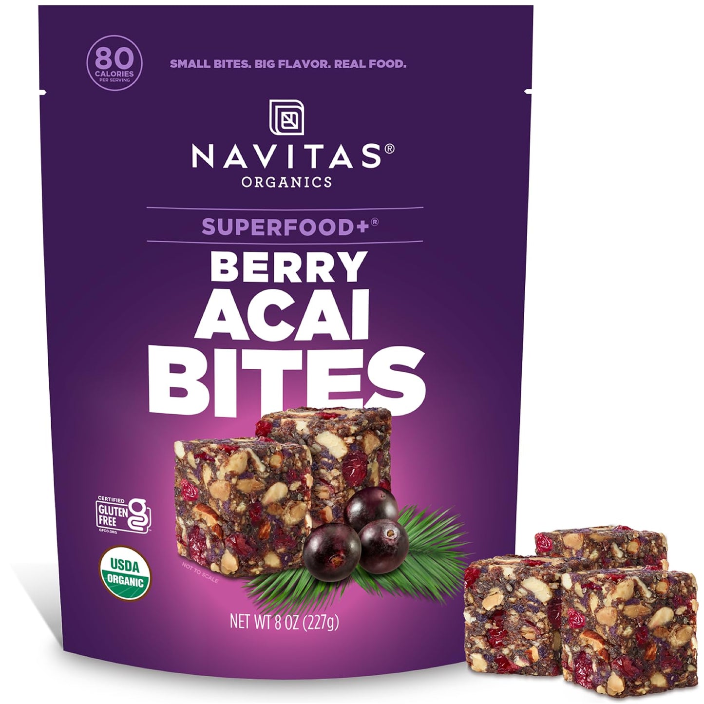 Navitas Organics Chocolate Brownie Superfood+ BITES – Power Snacks – All Natural Plant Based – Clean Energy & Nutrition – USDA Organic, Non GMO, Gluten Free, Kosher, Vegan (8oz. Bag 11 Servings)
