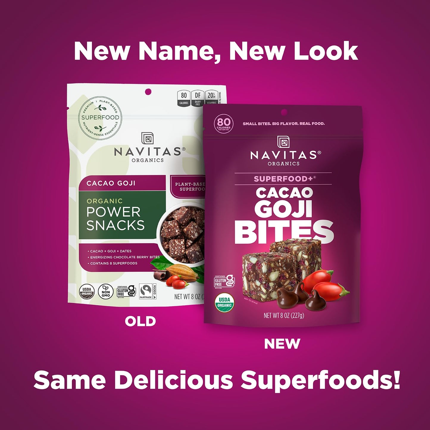 Navitas Organics Chocolate Brownie Superfood+ BITES – Power Snacks – All Natural Plant Based – Clean Energy & Nutrition – USDA Organic, Non GMO, Gluten Free, Kosher, Vegan (8oz. Bag 11 Servings)