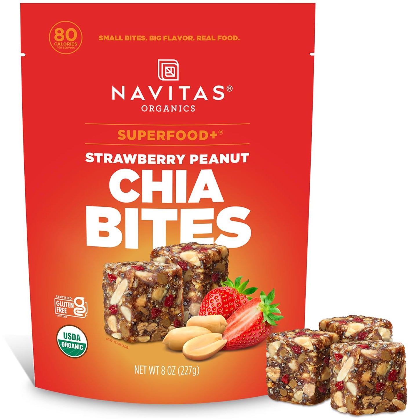 Navitas Organics Chocolate Brownie Superfood+ BITES – Power Snacks – All Natural Plant Based – Clean Energy & Nutrition – USDA Organic, Non GMO, Gluten Free, Kosher, Vegan (8oz. Bag 11 Servings)