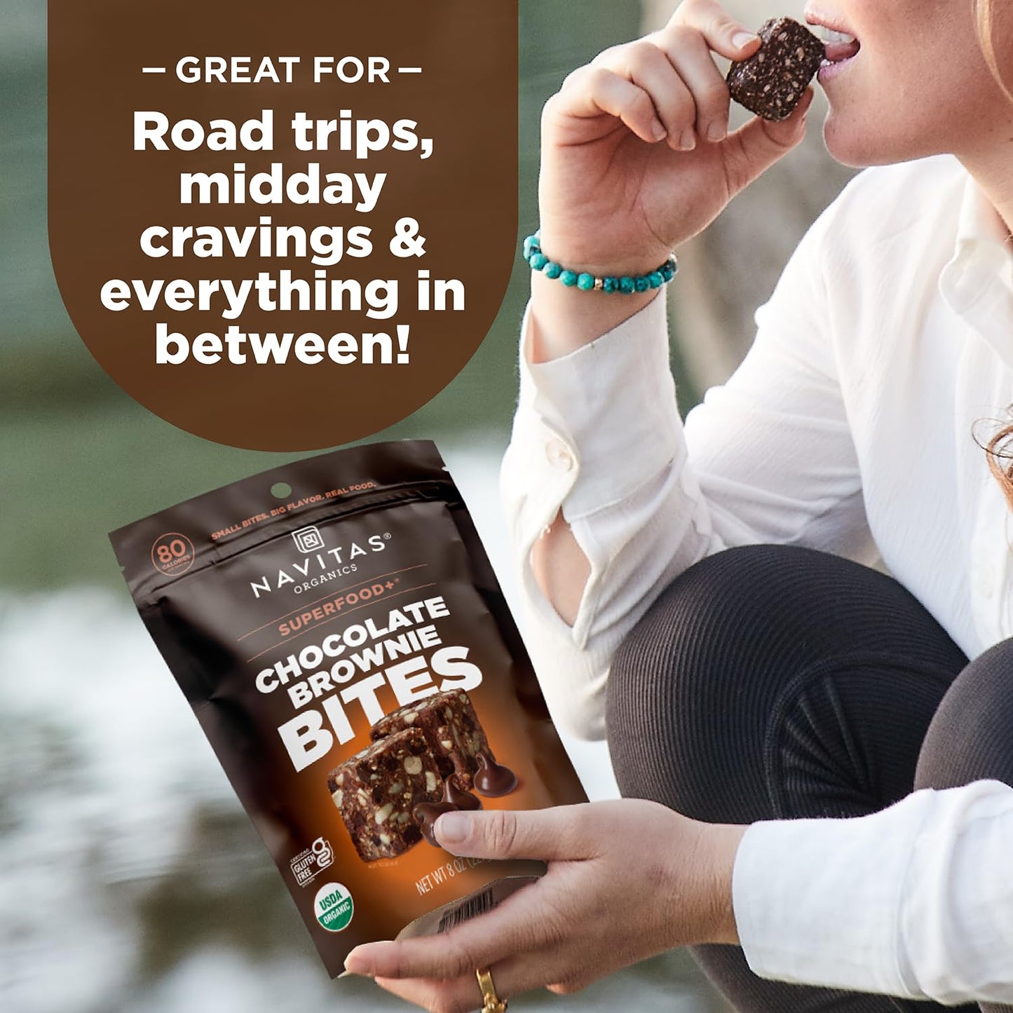 Navitas Organics Chocolate Brownie Superfood+ BITES – Power Snacks – All Natural Plant Based – Clean Energy & Nutrition – USDA Organic, Non GMO, Gluten Free, Kosher, Vegan (8oz. Bag 11 Servings)