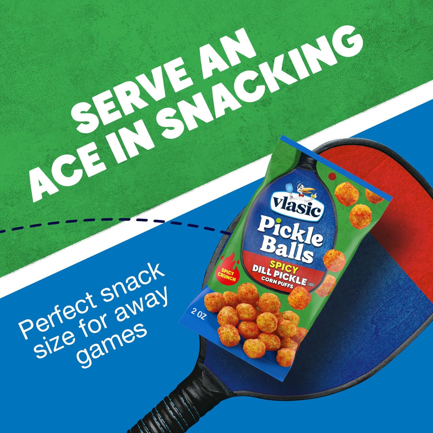 Vlasic Pickle Balls, Puffs de maíz con sabor a pepinillo picante y eneldo, regalos de pickleball, 6.5 onzas