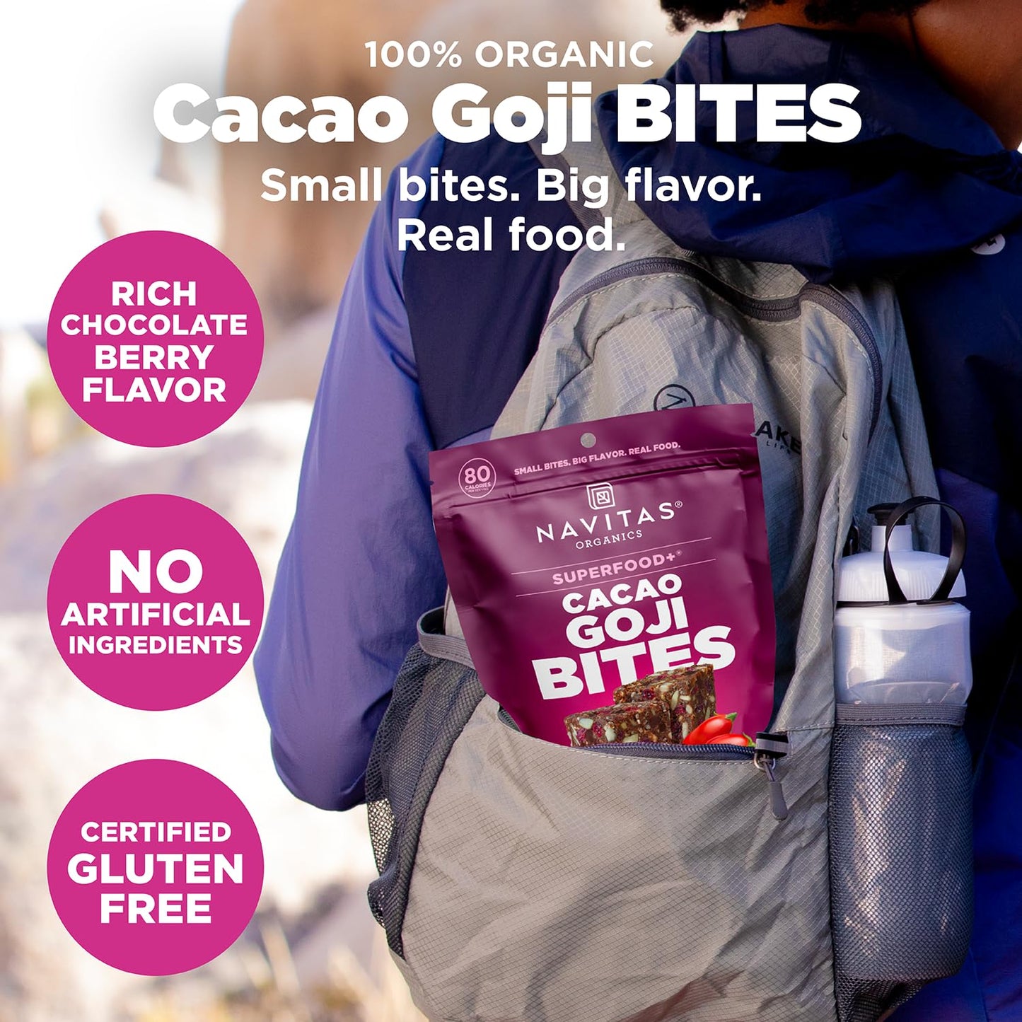 Navitas Organics Chocolate Brownie Superfood+ BITES – Power Snacks – All Natural Plant Based – Clean Energy & Nutrition – USDA Organic, Non GMO, Gluten Free, Kosher, Vegan (8oz. Bag 11 Servings)