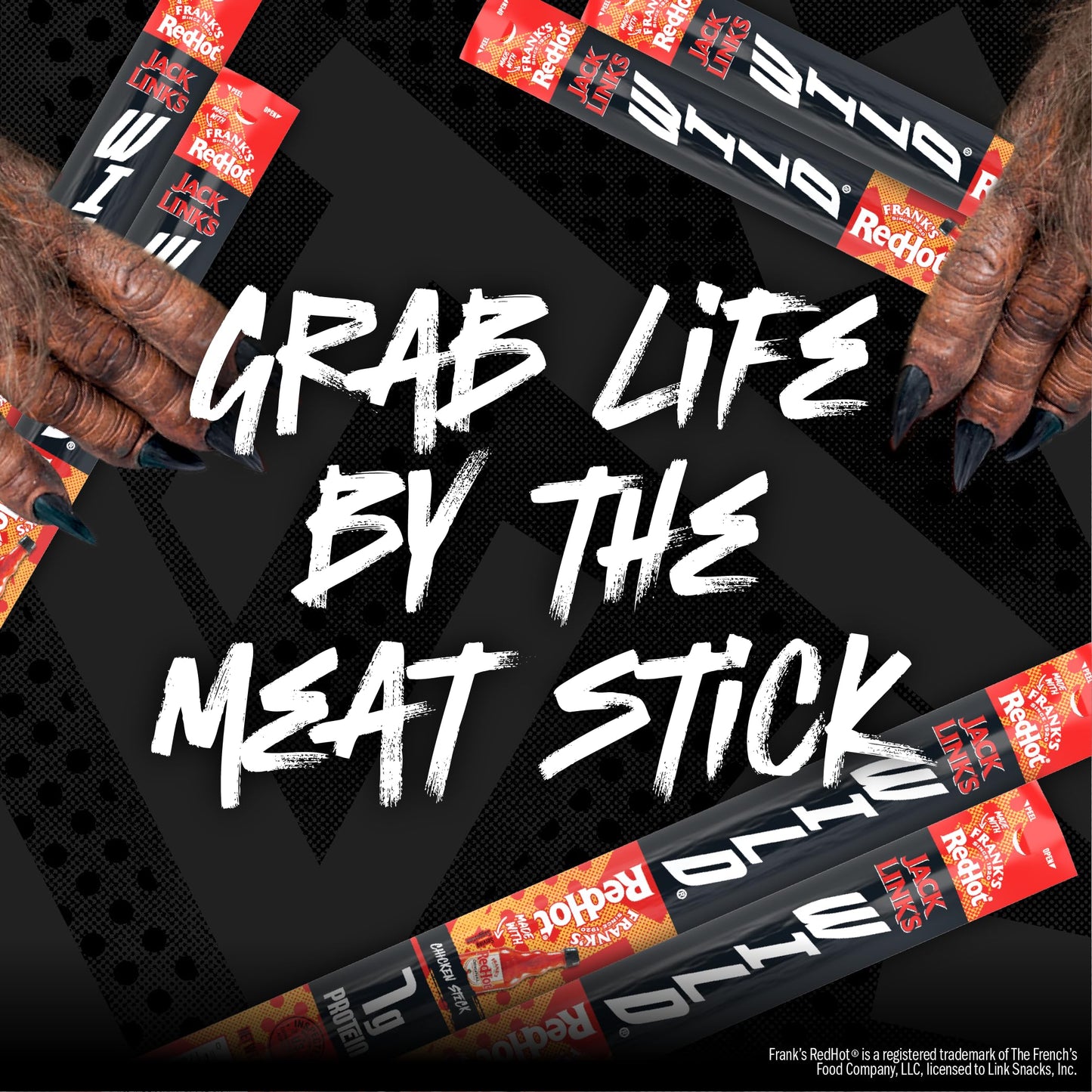Jack Link's Wild Frank's RedHot Mini Chicken Sticks - Ready to Eat Protein Snacks - 7g of Protein per Serving - (14 Count) 0.5 oz Meat Snacks